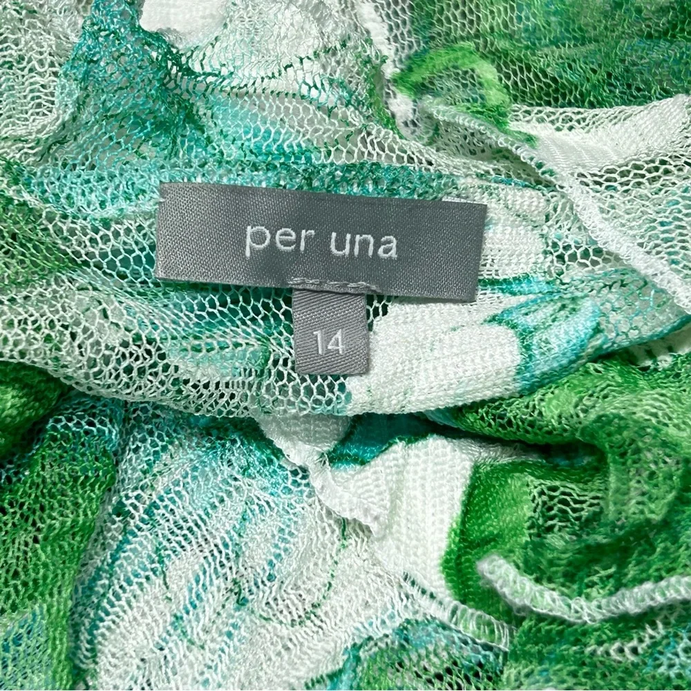 Per Una Floral Green Mesh Ruffle Jacket - Picture 4 of 7